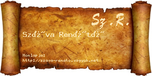 Száva Renátó névjegykártya
